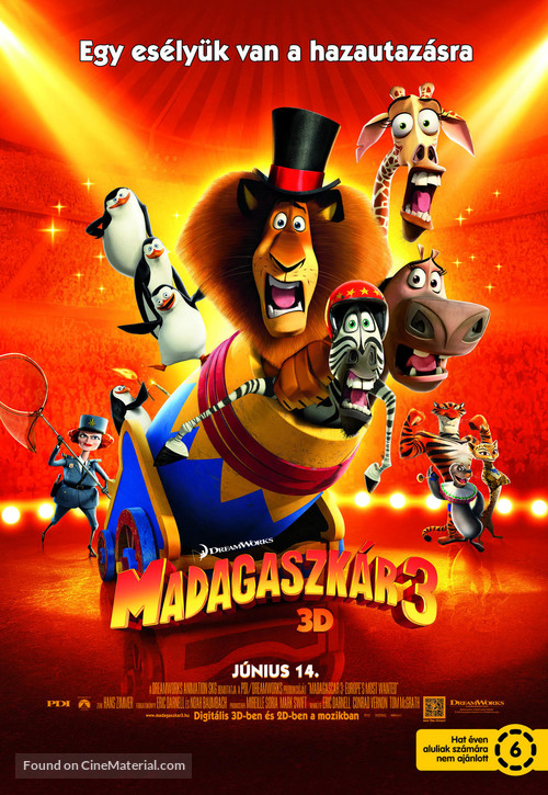 Madagascar 3: Europe&#039;s Most Wanted - Hungarian Movie Poster