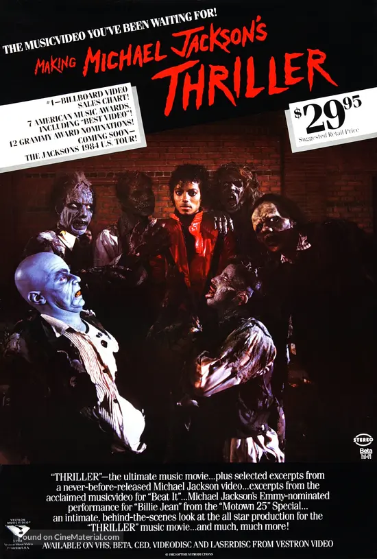 The Making Of Thriller 1983 Movie Poster The making of thriller 1983 movie poster