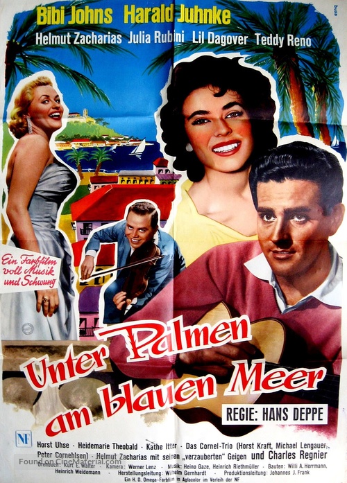 Unter Palmen am blauen Meer - German Movie Poster