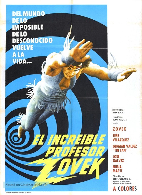 El incre&iacute;ble profesor Zovek - Mexican Movie Poster