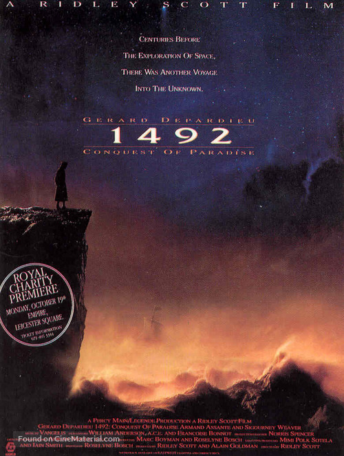 1492: Conquest of Paradise - British Movie Poster