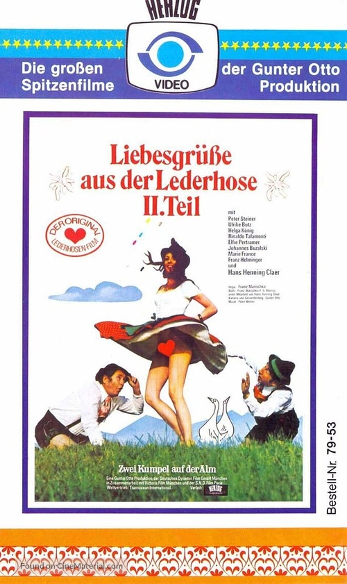 Liebesgr&uuml;&szlig;e aus der Lederhose II. Teil: Zwei Kumpel auf der Alm - German VHS movie cover