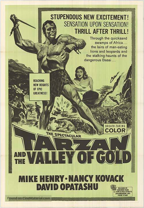 Tarzan and the Valley of Gold - South African Movie Poster
