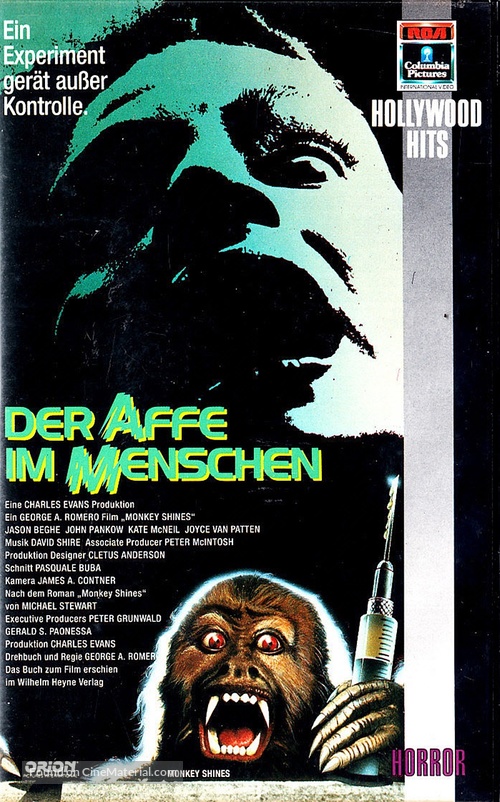 Monkey Shines - German Movie Cover