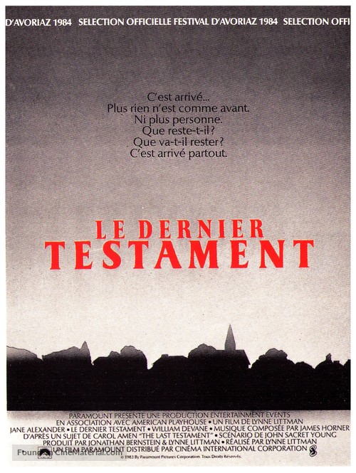 Testament - French Movie Poster