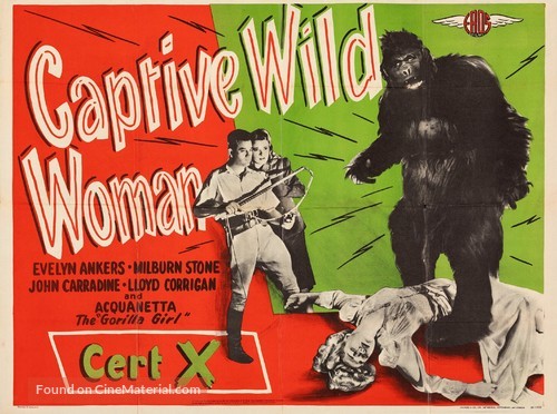 Captive Wild Woman - British Movie Poster