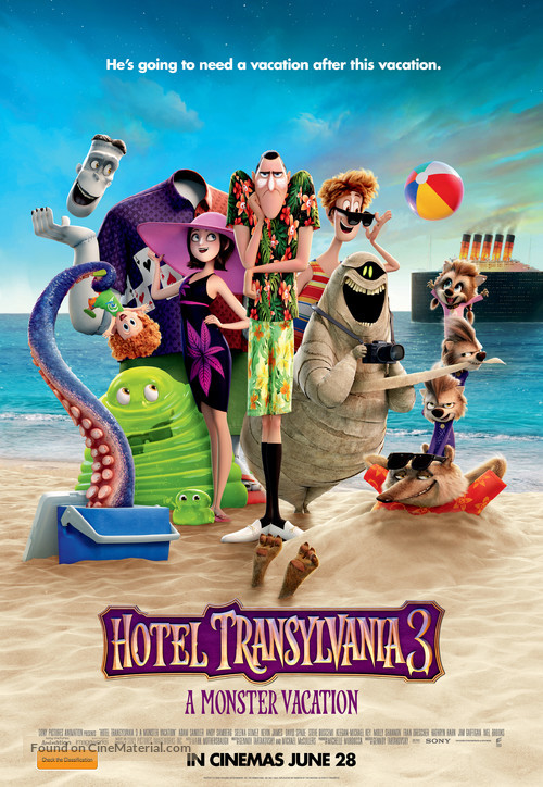 Hotel Transylvania 3: Summer Vacation - Australian Movie Poster
