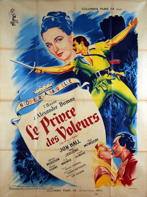 The Prince of Thieves - French Movie Poster