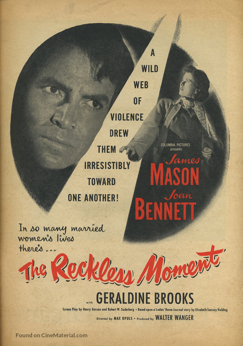 The Reckless Moment - poster