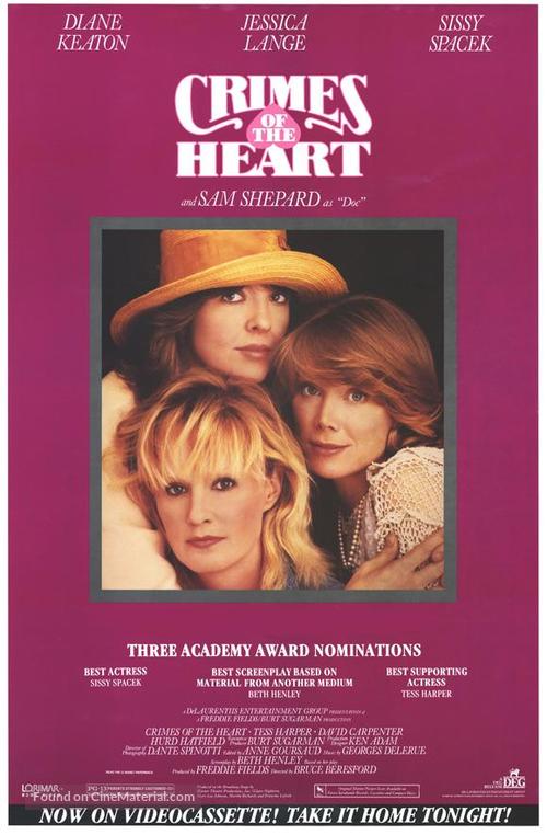 Crimes of the Heart - Video release movie poster