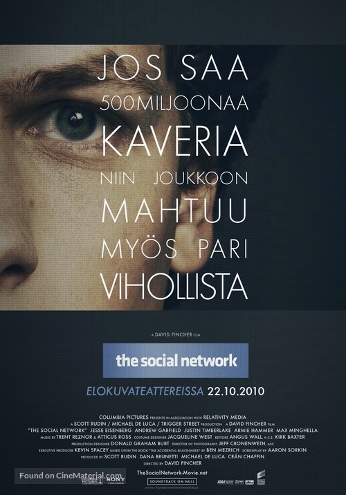 The Social Network - Finnish Movie Poster