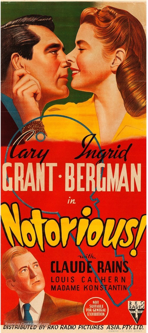 Notorious (1946) Australian movie poster
