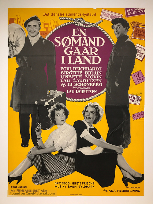 En s&oslash;mand g&aring;r i land - Danish Movie Poster