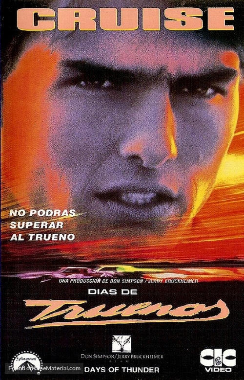 Days of Thunder - Argentinian VHS movie cover