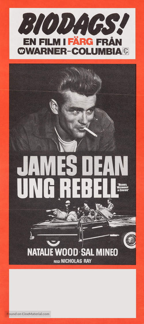 Rebel Without a Cause - Swedish Re-release movie poster