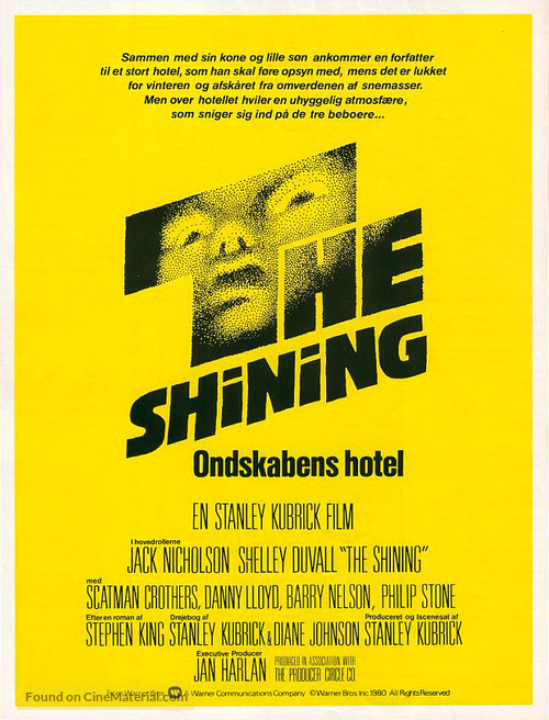 The Shining - Danish Movie Poster