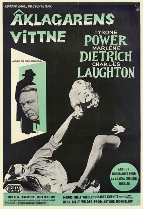 Witness for the Prosecution - Swedish Movie Poster