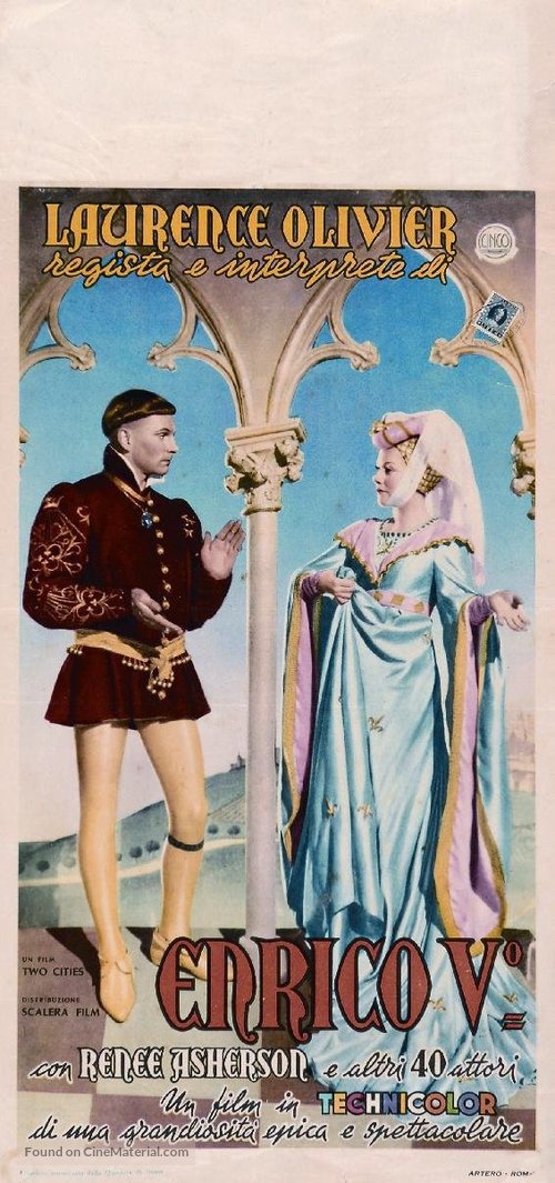 The Chronicle History of King Henry the Fifth with His Battell Fought at Agincourt in France - Italian Movie Poster