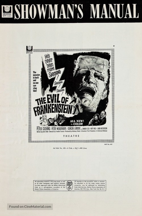 The Evil of Frankenstein - poster