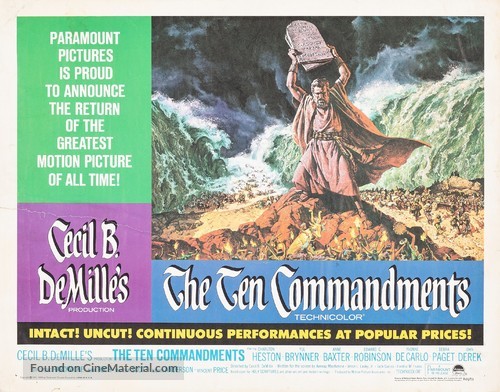 The Ten Commandments - Re-release movie poster