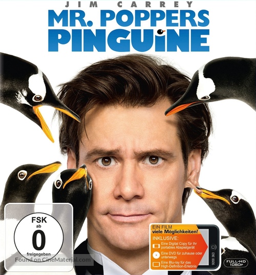 Mr. Popper&#039;s Penguins - German Blu-Ray movie cover