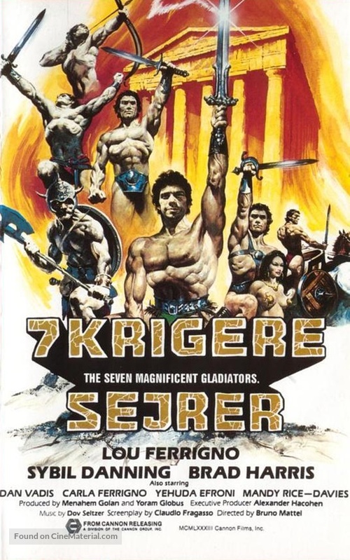 I sette magnifici gladiatori - Danish VHS movie cover