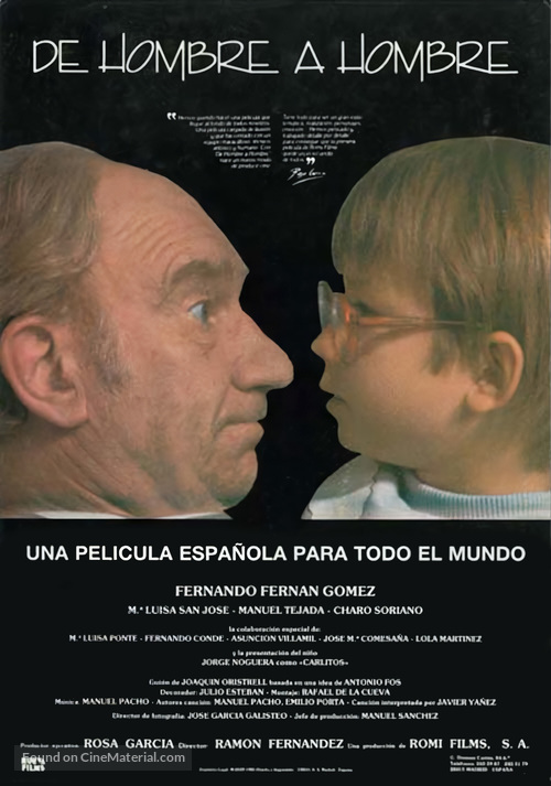 De hombre a hombre - Spanish Movie Poster