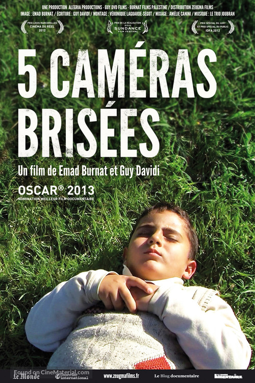 Five Broken Cameras - French Movie Poster