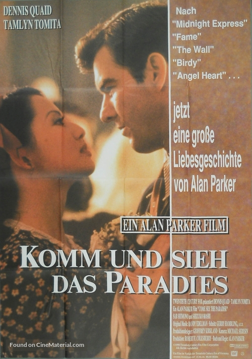 Come See the Paradise - German Movie Poster