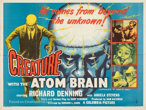 Creature with the Atom Brain - British Movie Poster