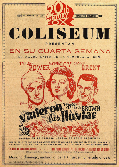 The Rains Came - Spanish poster