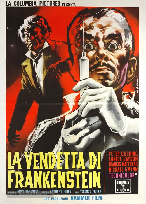 The Revenge of Frankenstein - Italian Movie Poster