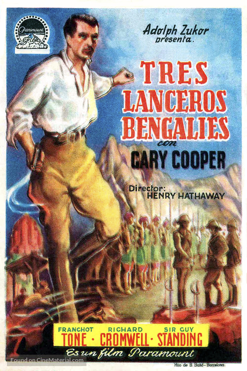 The Lives of a Bengal Lancer - Spanish Movie Poster