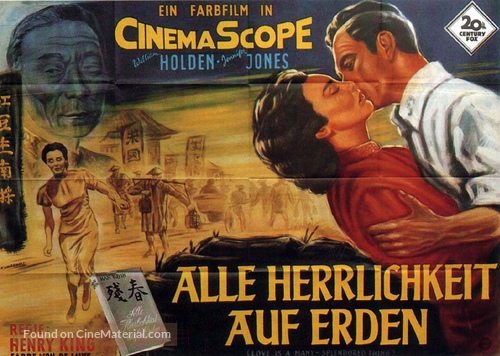 Love Is A Many Splendored Thing 1955 German Movie Poster