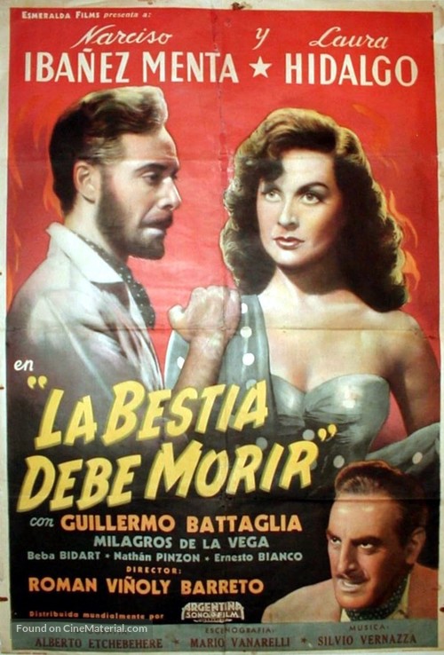 La bestia debe morir - Mexican Movie Poster