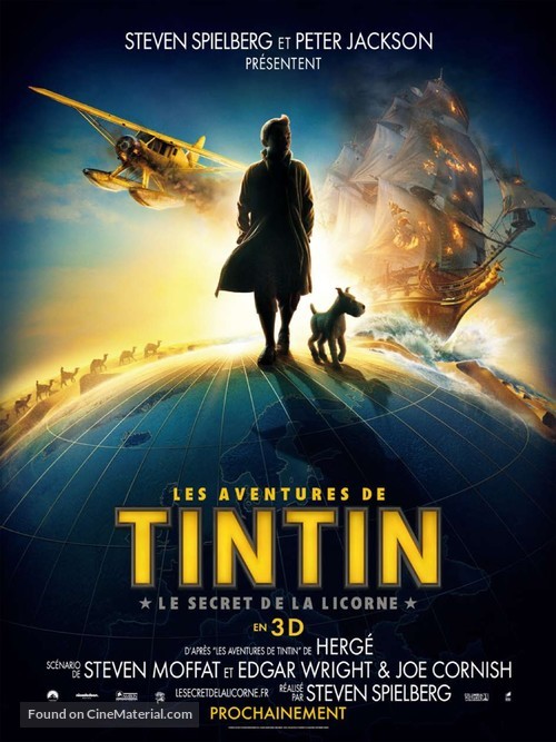 The Adventures of Tintin: The Secret of the Unicorn - French Movie Poster