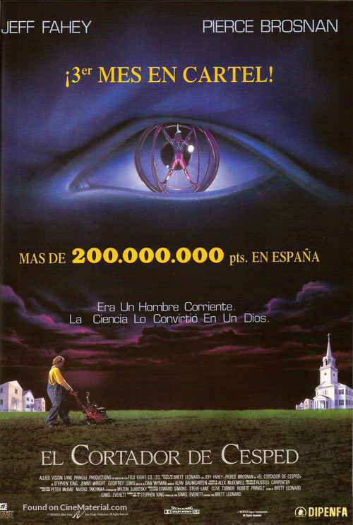 The Lawnmower Man - Spanish Movie Poster