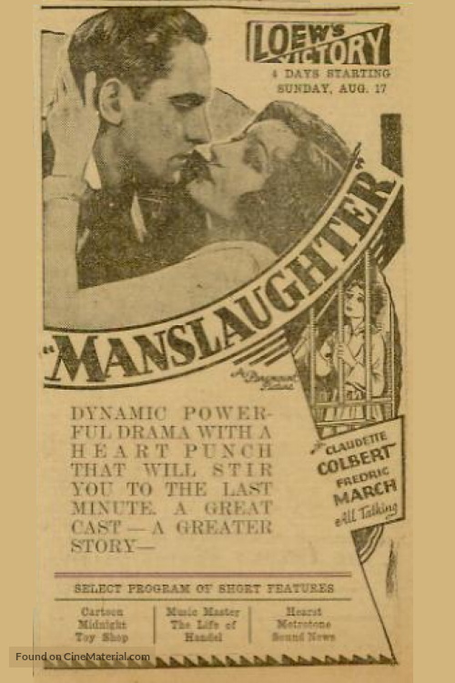 Manslaughter - Movie Poster