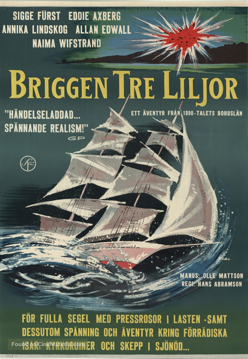 Briggen Tre Liljor - Swedish Movie Poster