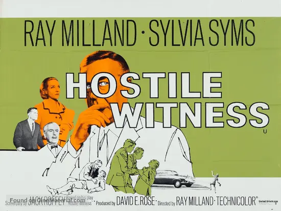 Hostile Witness - British Movie Poster