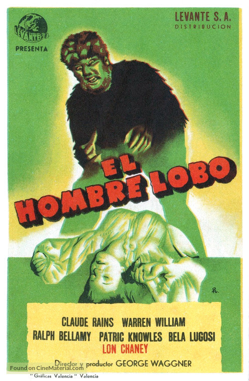 The Wolf Man - Spanish Movie Poster