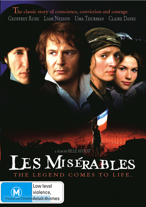 Les Mis&eacute;rables - Australian DVD movie cover