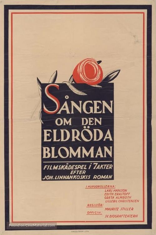 S&aring;ngen om den eldr&ouml;da blomman - Swedish Movie Poster