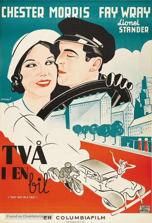 They Met in a Taxi - Swedish Movie Poster