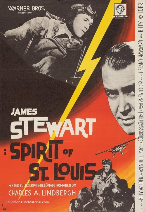 The Spirit of St. Louis - Swedish Movie Poster