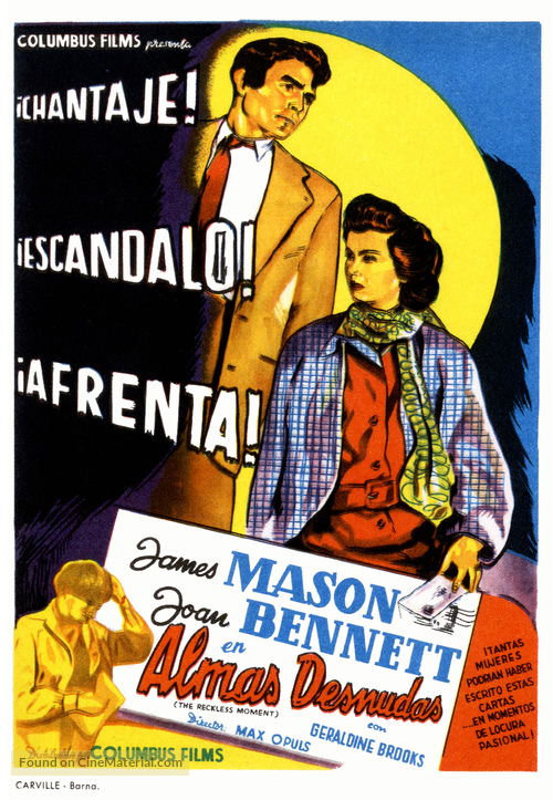 The Reckless Moment - Spanish Movie Poster