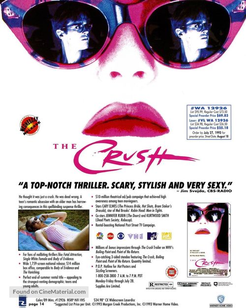 The Crush - Video release movie poster