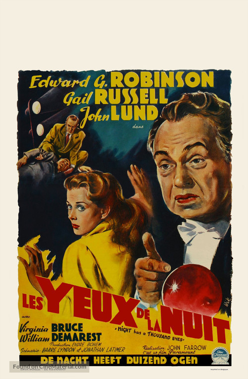 Night Has a Thousand Eyes - Belgian Movie Poster