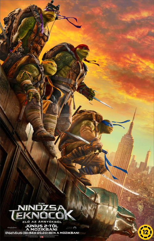 Teenage Mutant Ninja Turtles: Out of the Shadows - Hungarian Movie Poster