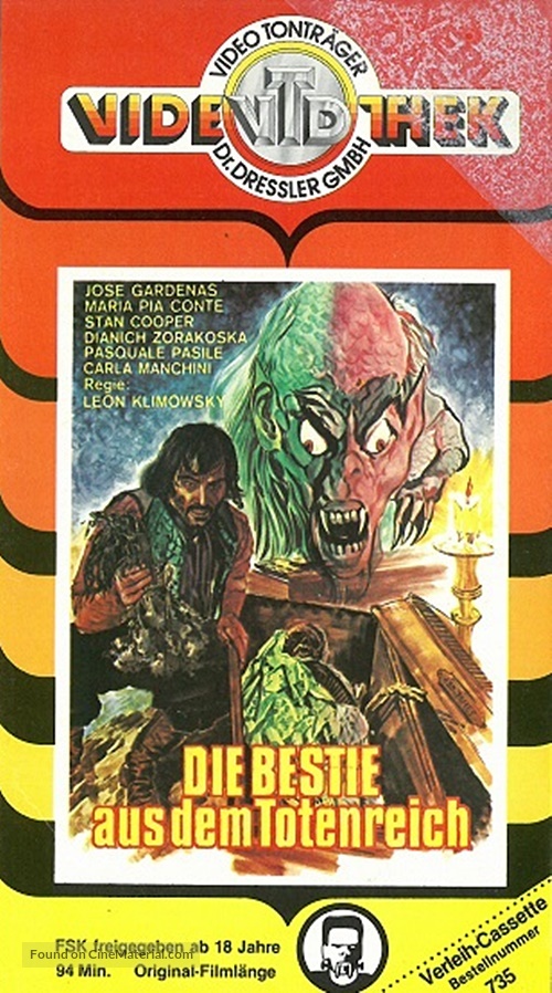 La org&iacute;a de los muertos - German VHS movie cover